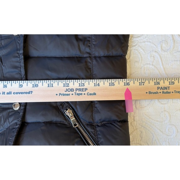 ZARA WOMAN Black Puffer Down/Feather Coat with Faux Fur Hood Zip Front Size S - Picture 11 of 14